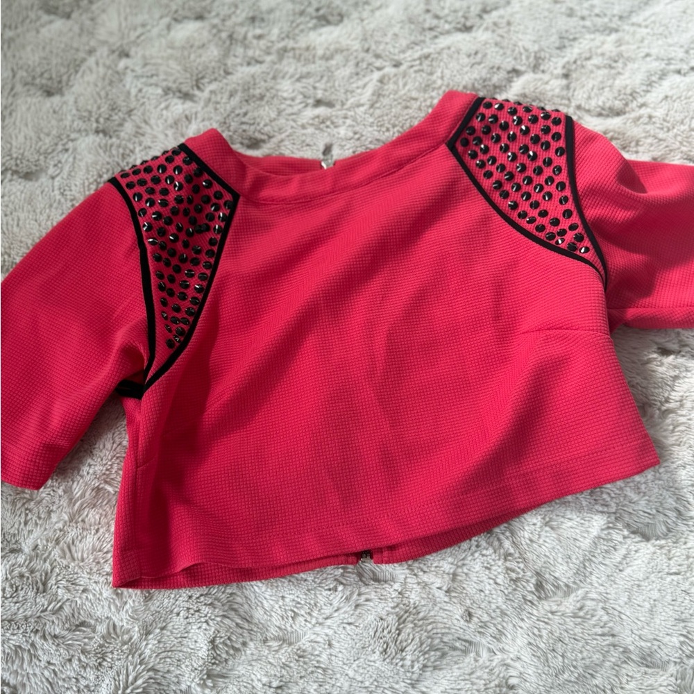 Gracia Vibrant Pink Textured Top